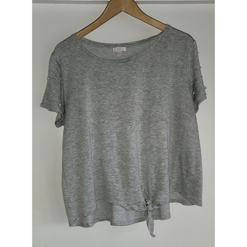 C Wonder Women's XL Gray Stretch Top Rayon Polyester‎ Spandex Blend